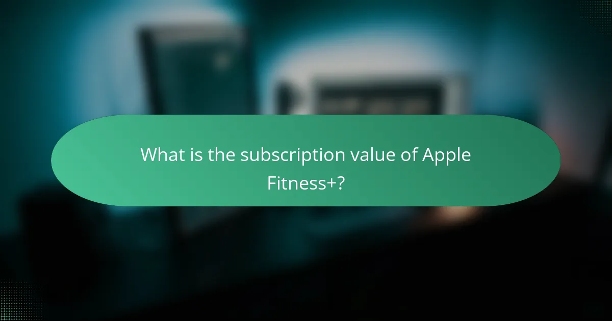 What is the subscription value of Apple Fitness+?